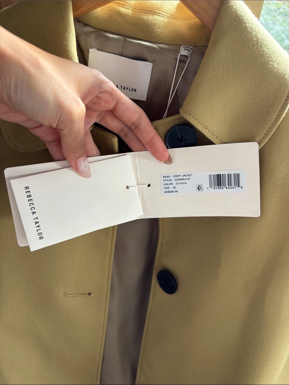 Rebecca Taylor, Cropped Womens Jacket in Mustard, NWT - Picture 7 of 9